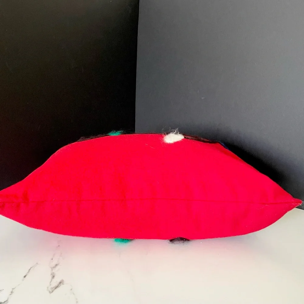Christmas Lights Wool & Felt Holiday Pillow